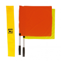Set of 1 yellow+ 1 red linesman flags - with yellow bag              