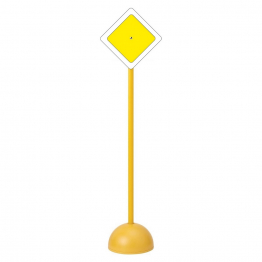 Traffic sign - square - "Route prioritaire" - with pole and base     