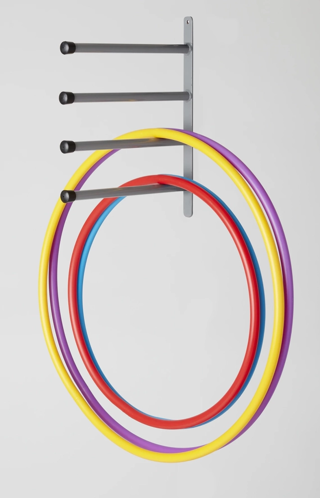 Hoops rack  with 4 poles - Metallic grey                             
