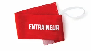 Armband "ENTRAINEUR" with elastic and velcro - red                   